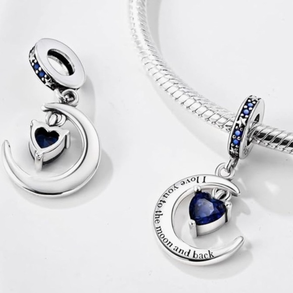 SLove you to the Moon charm for Pandora bracelets 925 sterling - Picture 2 of 3